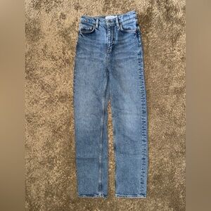 Straight blue jeans